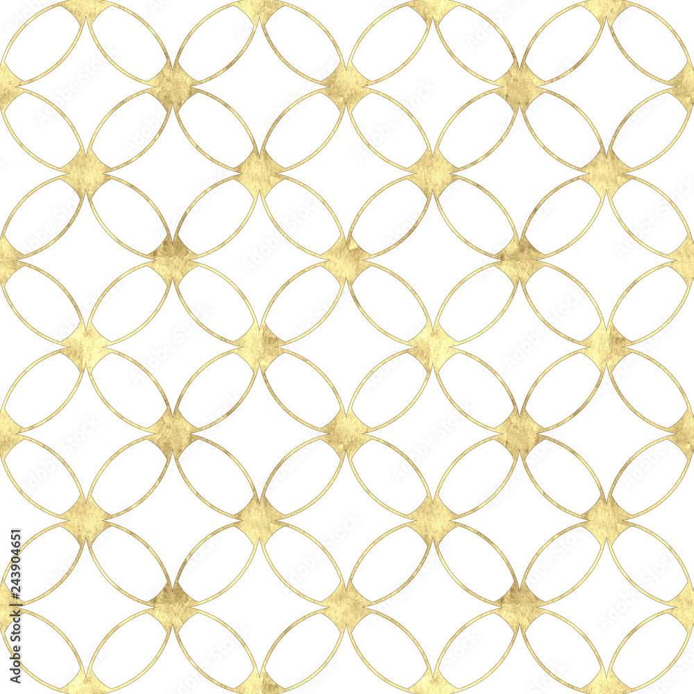 Naklejka premium Seamless luxury white background with abstract vintage gold glitter pattern