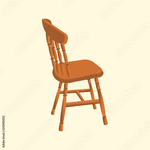 A chair, furniture. A realistic chair. Vector illustration. EPS 10.