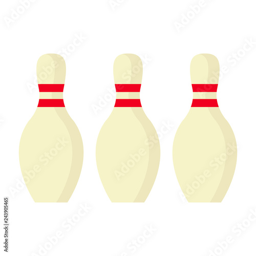 Bowling skittles. Skittles, isolated on white background. Vector illustration. EPS 10.