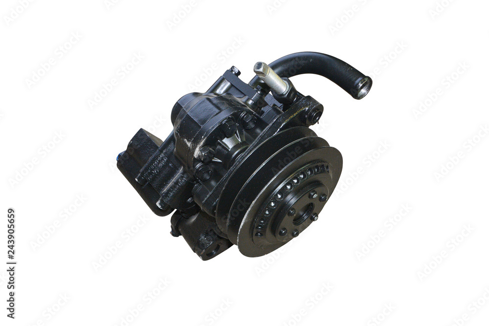 hydraulic power steering pump on a white background engine parts