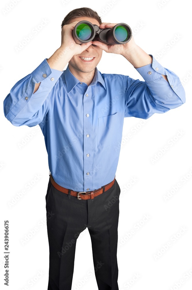 Businessman Using Binoculars Businessman Using Binoculars