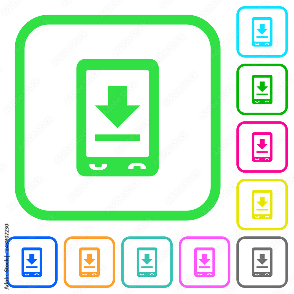 Mobile download vivid colored flat icons Mobile download vivid colored flat icons