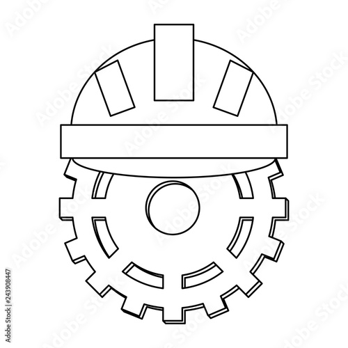 Worker helmet with gear