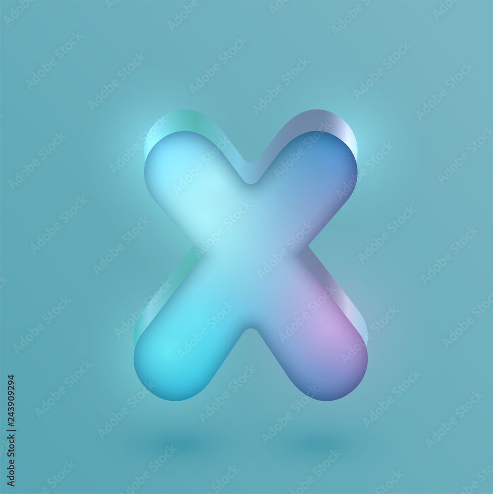 Obraz premium 3D realistic neon character, vector