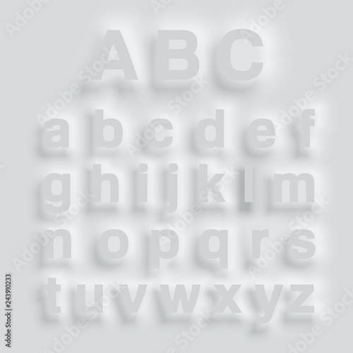 Gray bulging typeface, vector