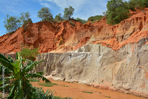 The canyon walls of a section of The Fairy Stream (Suoi Tien) in Mui Ne, Binh Thuan Province, Vietnam