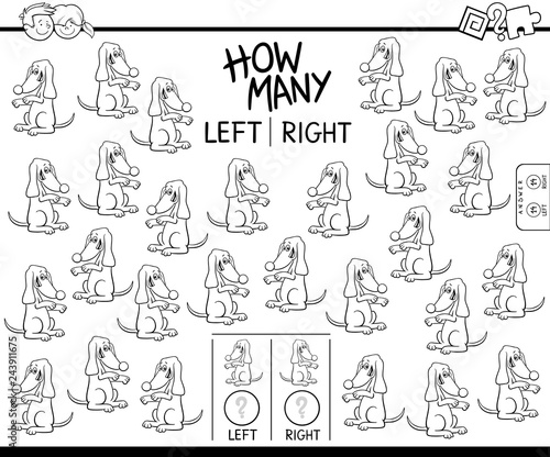 counting left and right dog pictures color book