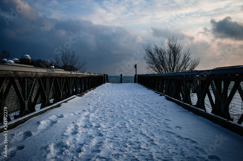 Bridge over the river in winter © BDS.Photo