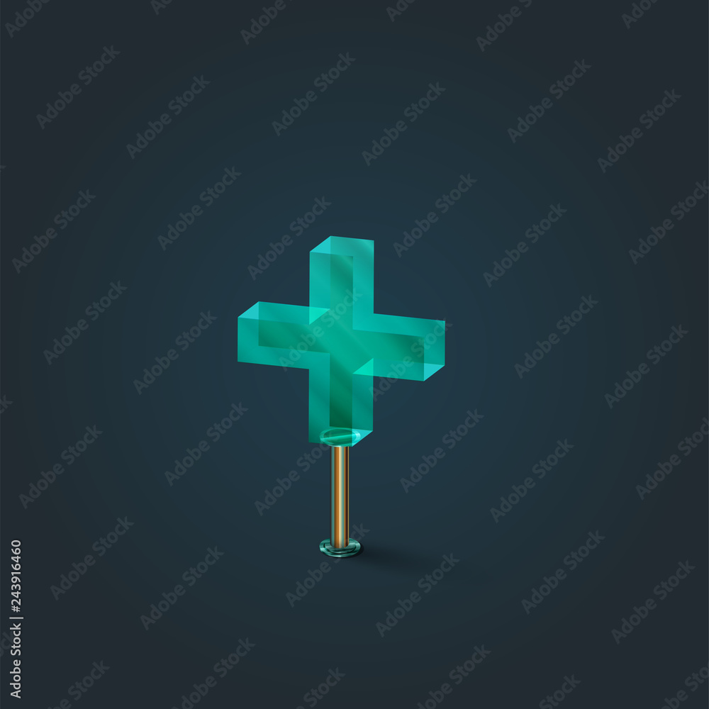 Obraz premium Character made by glass, vector