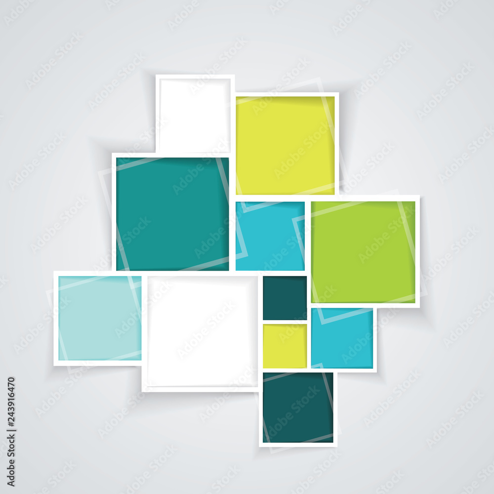 Abstract background with paper frames, vector illustration.