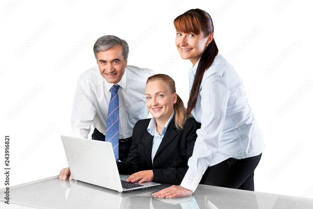 Portrait of Business People Working with Laptop Portrait of Business People Working with Laptop