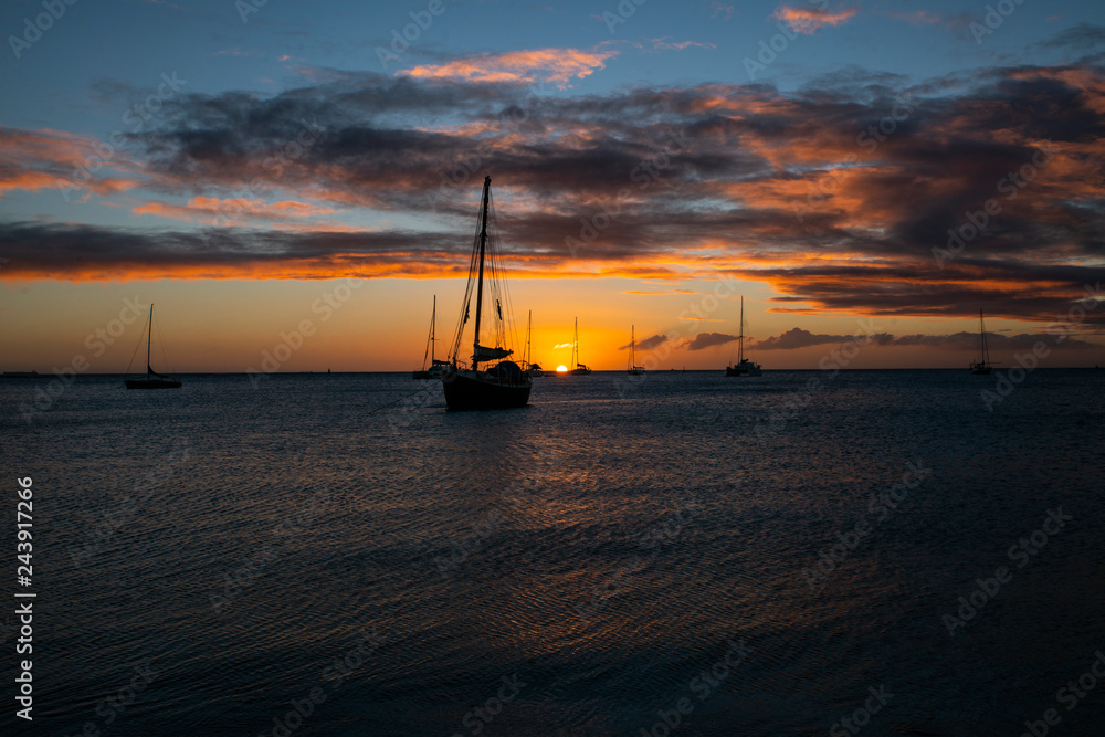 Fototapeta premium Pôr-do-sol em Aruba