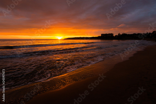 Coral bay during sunset Cyprus