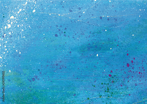 Blue splattered painted background