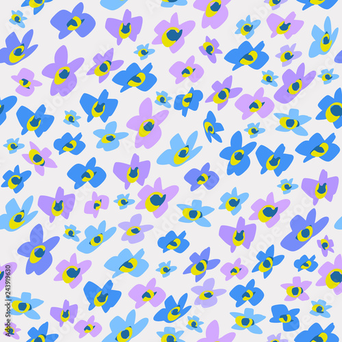 Forget Me Not Flower Pattern. Endless Background. Seamless