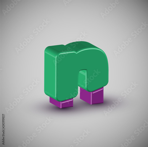 3D colorful character from a typeset, vector