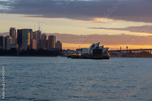 Sidney Harbor and bridge at sunset © Roberto Vivancos