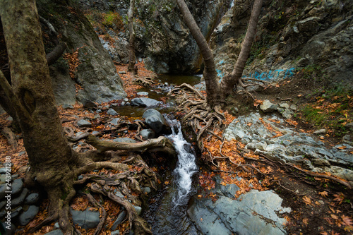Hiking trail Millomeris waterfall Cyprus