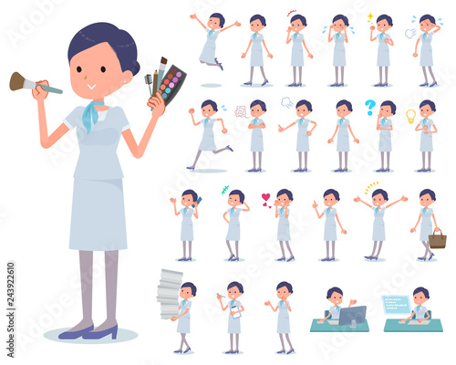 flat type Beauty staff women_emotion