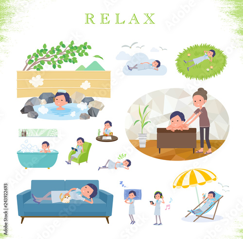 flat type Beauty staff women_relax