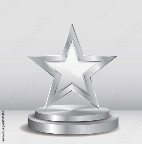 podium silver star white