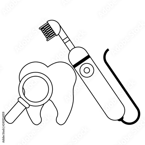 Medical Dental treatment black and white