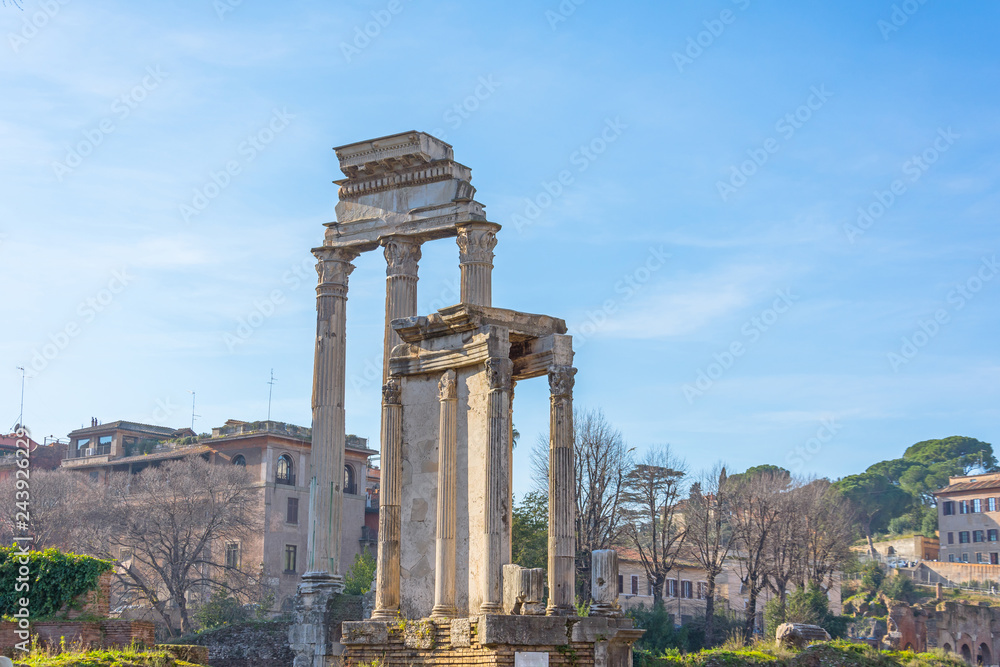 Ancient ruins of Roman Forum in Rome, Italy.