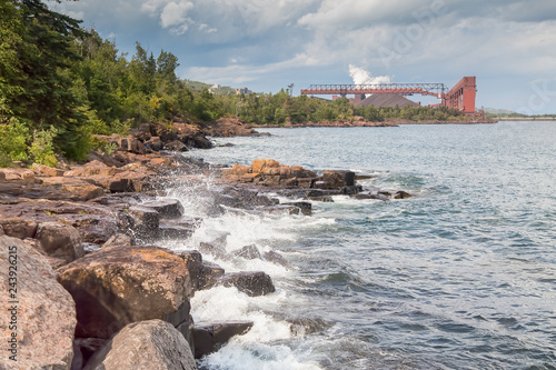 Taconite plant on shoreline of Lake Superior