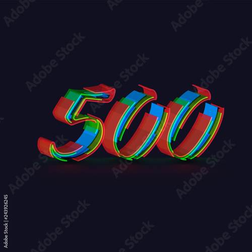 3D colorful character from a fontset, vector