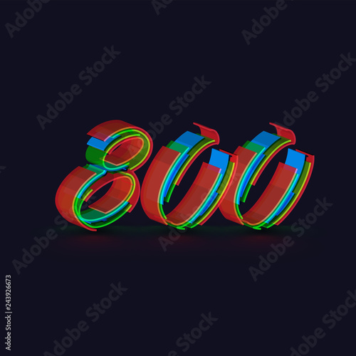 3D colorful character from a fontset, vector