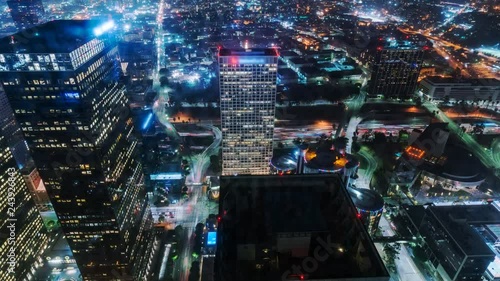 Wallpaper Mural Timelapse Overview of Busy Freeway Traffic in Downtown LA -Zoom In- Torontodigital.ca