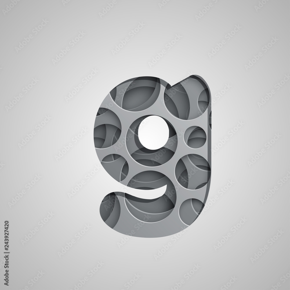 Layered 'hole' character from a fontset, vector Layered 'hole' character from a fontset, vector