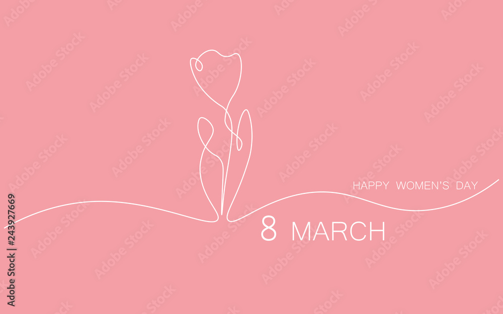 Womens day card or background, spring  flower vector illustration.