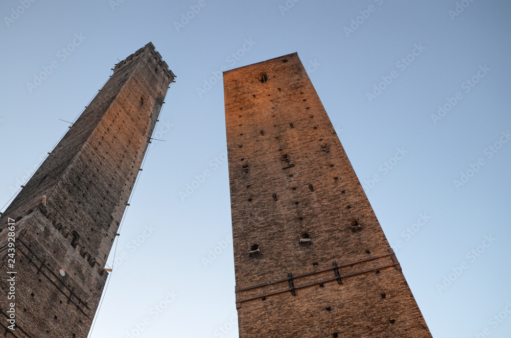  The two medieval towers of the city Asinelli, the highest and Garisenda.