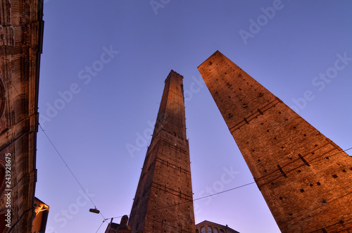  The two medieval towers of the city Asinelli, the highest and Garisenda. photo