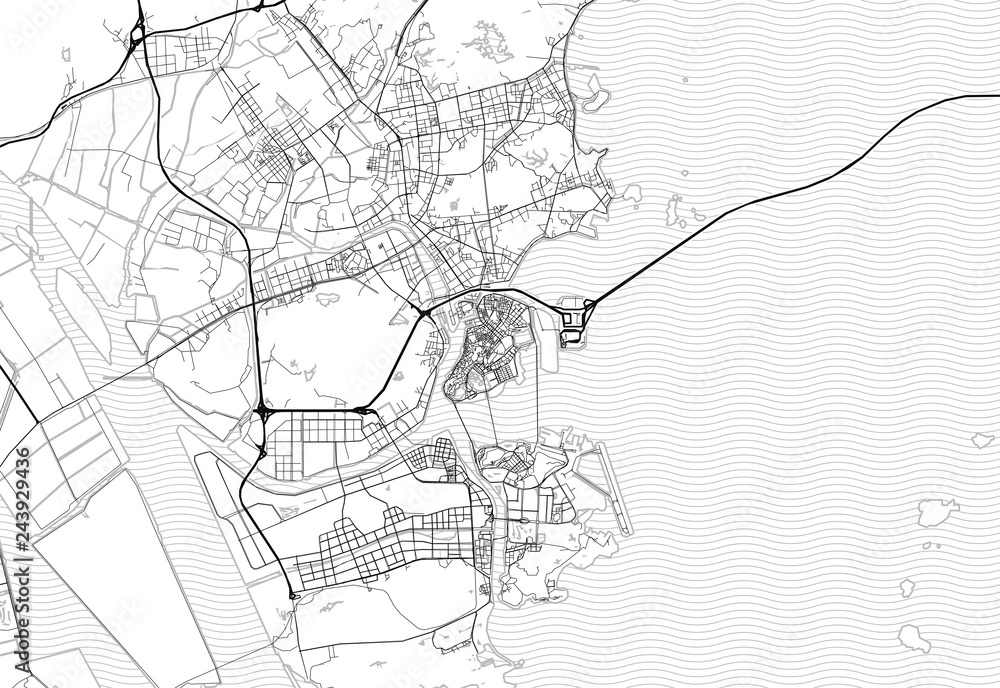 Naklejka premium Mapa obszaru Zhuhai, Chiny
