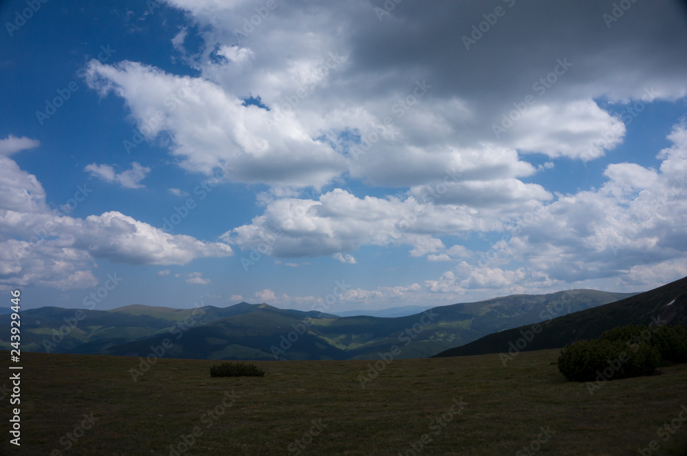Summer panorama in Cindrel Mountains, Romania