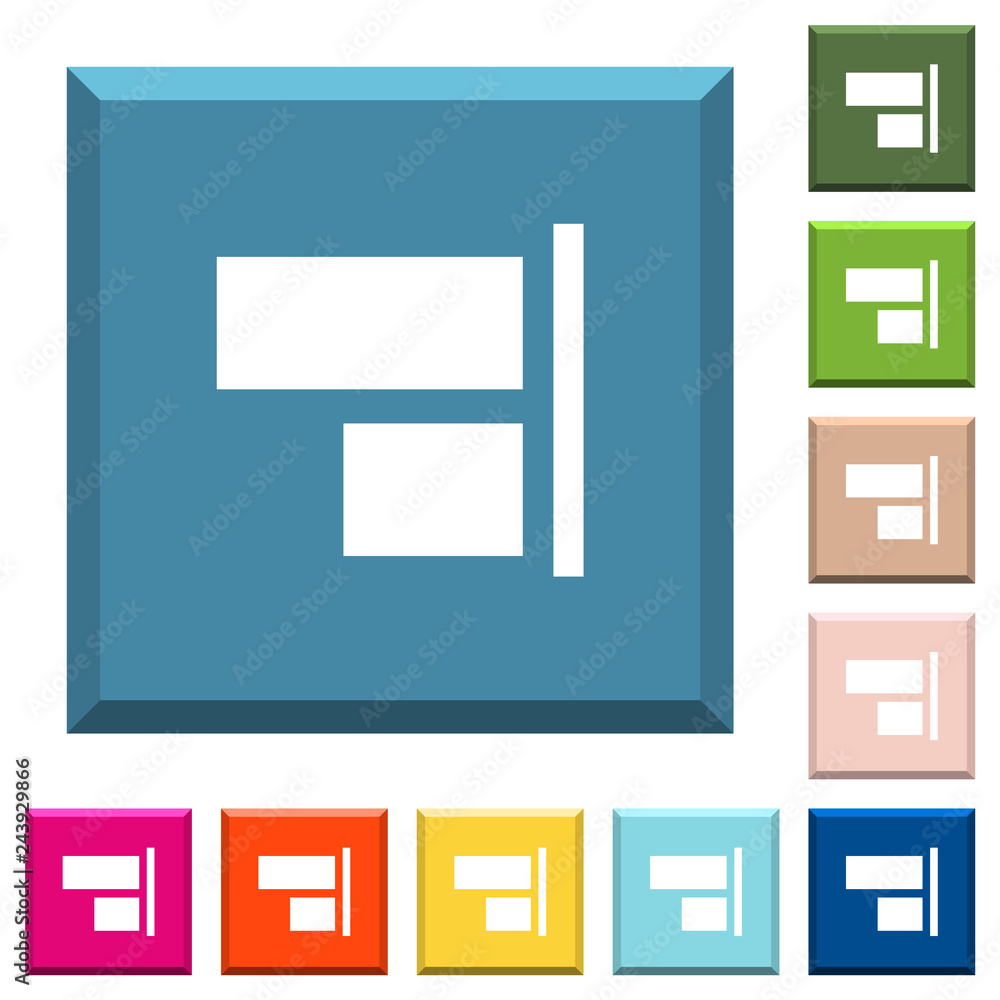 Align to right white icons on edged square buttons Align to right white icons on edged square buttons