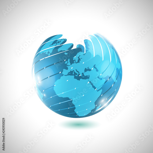 Blue globe ball  vector illustration