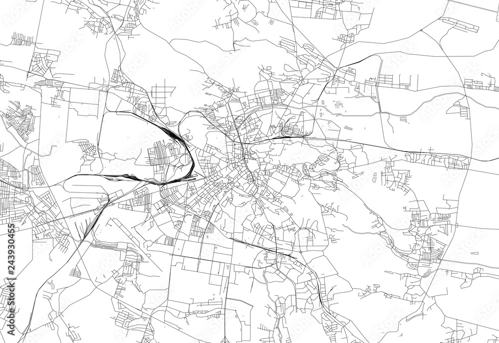 Naklejka premium Area map of Lviv, Ukraine
