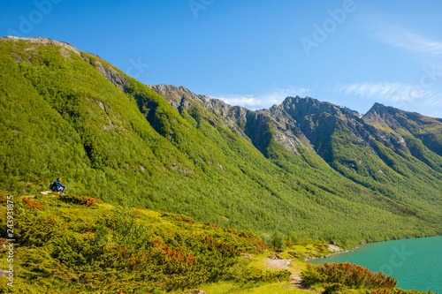 Hike in Norway mountains, Svartisen Glacier, Norway