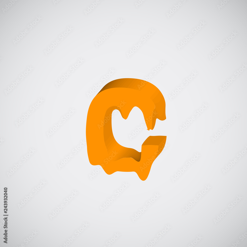 Melting orange character, vector Melting orange character, vector