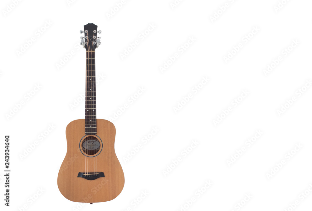 Guitar on white background.