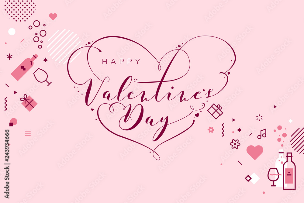 Valentine’s Day. Vector illustration concept for background, greeting card, website and mobile website banner, social media banner, marketing material.