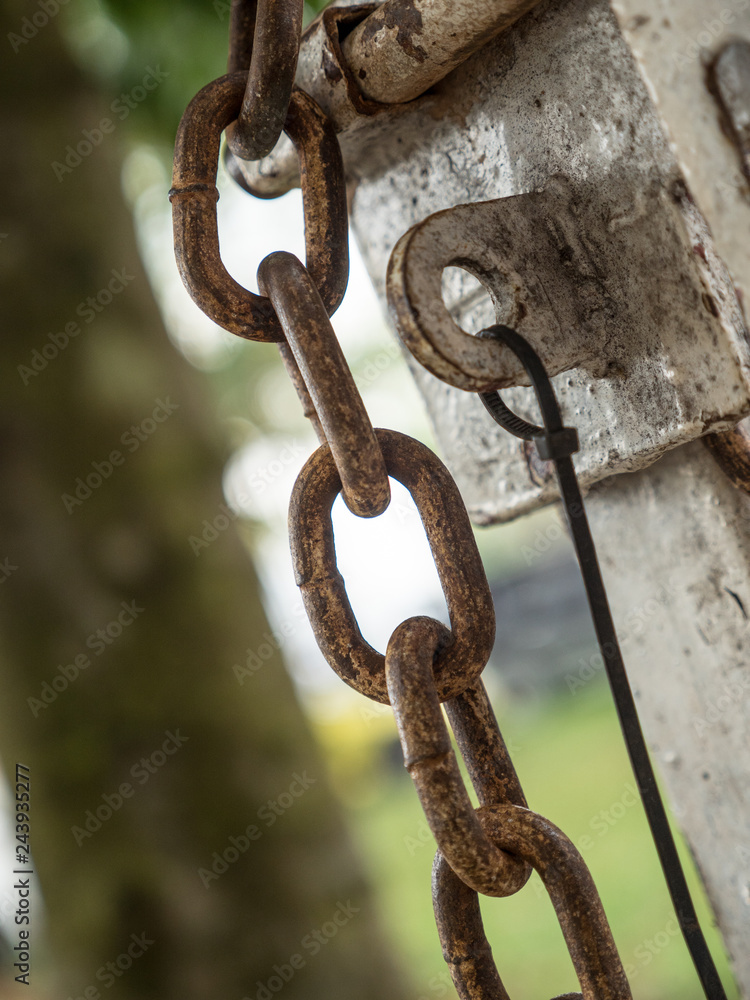 Rusty Chain and metal lock