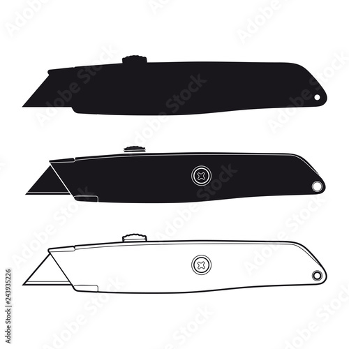 utility knife icon glide on white background