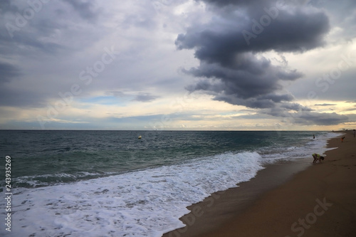 Beautiful sea view with unusual clouds.