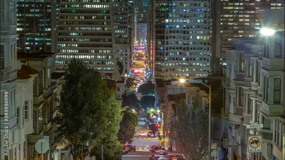 Timelapse of City Lights of Iconic Downhill in San Francisco Timelapse of City Lights of Iconic Downhill in San Francisco