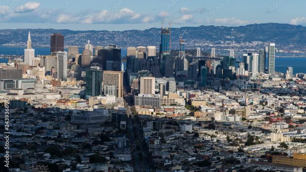 Timelapse Overview of Cloudscape over Downtown San Francisco -Pan Left- Timelapse Overview of Cloudscape over Downtown San Francisco -Pan Left-