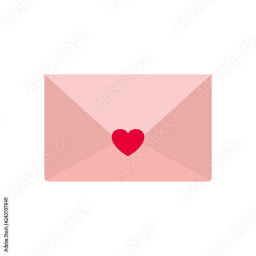 envelope of letter with heart isolated icon